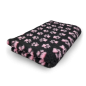 Preview: Vet Bed schwarz mit rosa Pfoten 150 x 100 cm