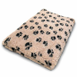 Preview: Vet Bed Hundedecke hellbraun mit schwarzen Pfoten 100 x 75 cm