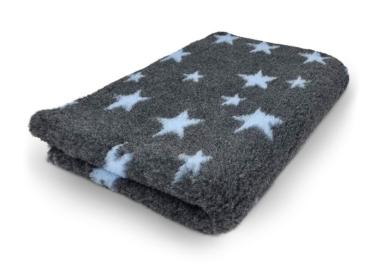 Vet Bed Sterne – Anthrazit & hellblau 150 x 100 cm