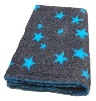 Preview: Vet Bed Sterne anthrazit - türkis 100 x 75 cm