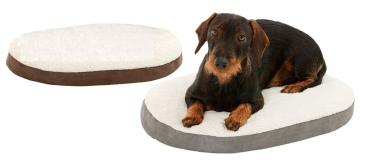 Preview: Karlie Ortho Bed Oval Braun – Orthopädisches Hundebett & Katzenkissen (55x40cm)