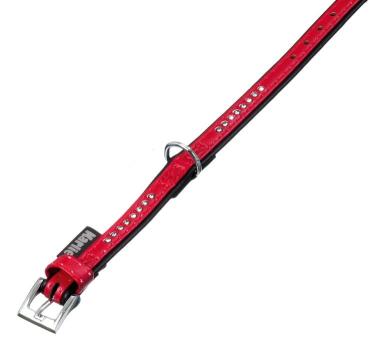 Karlie Monte Carlo - Kunstlederhalsband rot 14 mm breit, 27 cm lang