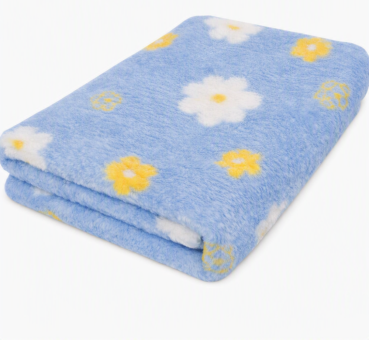 Vet Bed - Flowers Blauw - Antislip Hondenmat