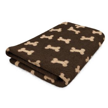 Vet Bed braun mit cremefarbenen Knochen 100 x 75 cm