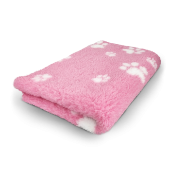 Vet Bed rosa mit weißen Pfoten 100 x 75 cm