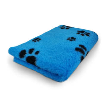 Vet Bed türkis mit schwarzen Pfoten – 150 × 100 cm