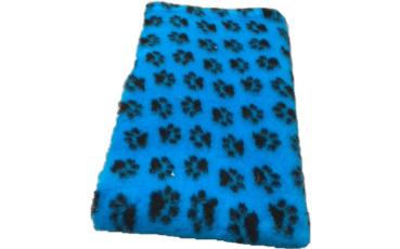 Preview: Vet Bed türkis mit schwarzen Pfoten – 150 × 100 cm