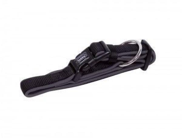 Nobby Hunde Halsband Classic Preno – L: 20–30 cm; B: 15/20 mm – schwarz/grau