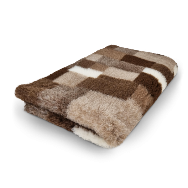 Vet Bed Patchwork - Taupe, Braun & Cream - Anti Rutsch Hundematte