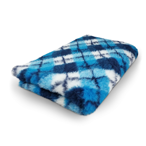 Vet Bed Diamant - Türkis, Blau & Weiss - Anti Rutsch Hundematte –  150 × 100 cm