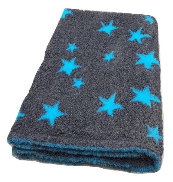 Vet Bed Sterne anthrazit - türkis 100 x 75 cm