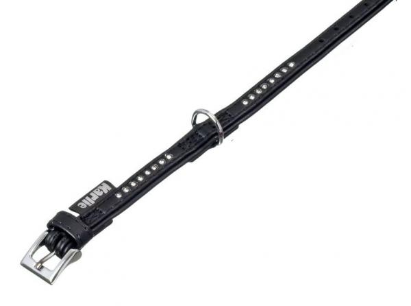 Karlie Monte Carlo - Kunstlederhalsband schwarz 11 mm breit, 24 cm lang