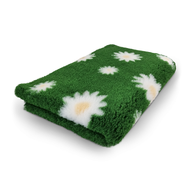 Vet Bed 150 × 100 cm – grün mit Gänseblümchen