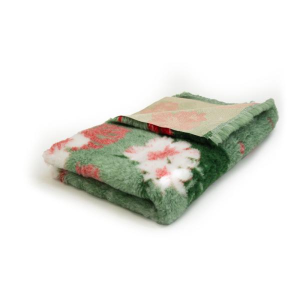 Vet Bed 150 × 100 cm – grün hawaiianische rote Blüten